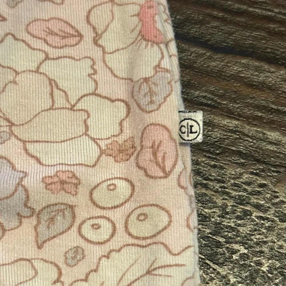 Caden Lane Pink Floral Bamboo Double Zipper Sleeper- Foot and Hand Covers